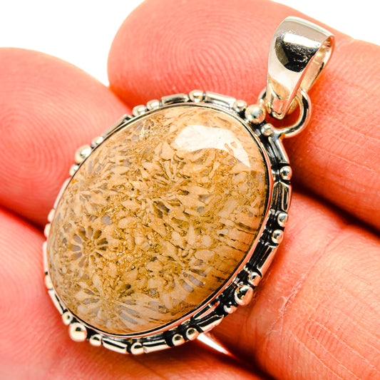 Fossil Coral Pendants handcrafted by Ana Silver Co - PD25944