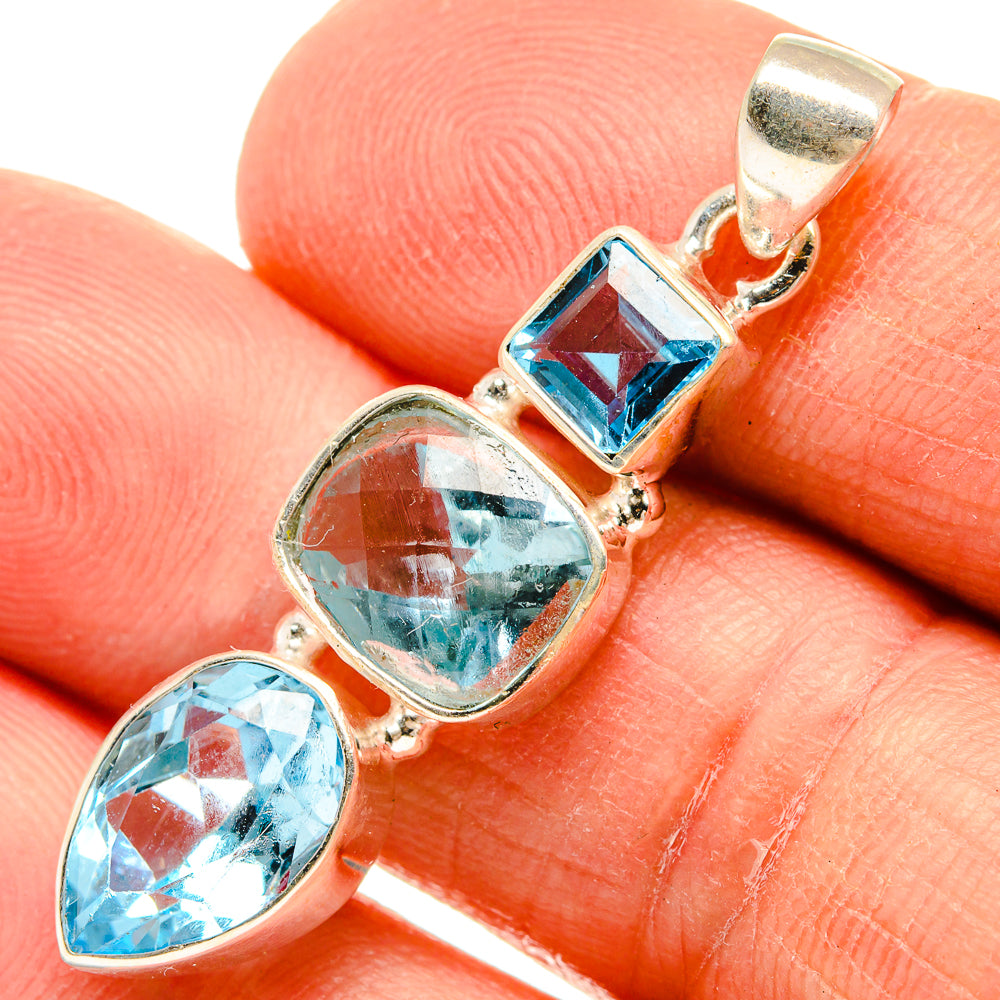 Blue Topaz Pendants handcrafted by Ana Silver Co - PD25954