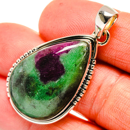 Ruby Zoisite Pendants handcrafted by Ana Silver Co - PD25979