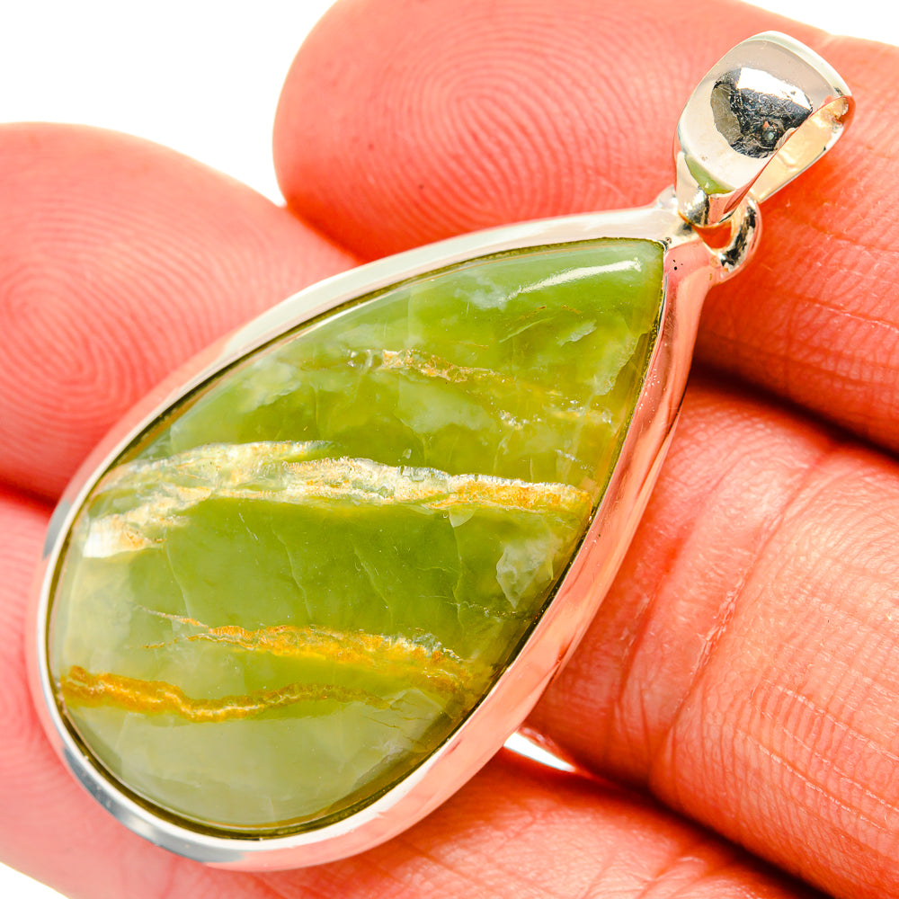 African Green Opal Pendants handcrafted by Ana Silver Co - PD25980
