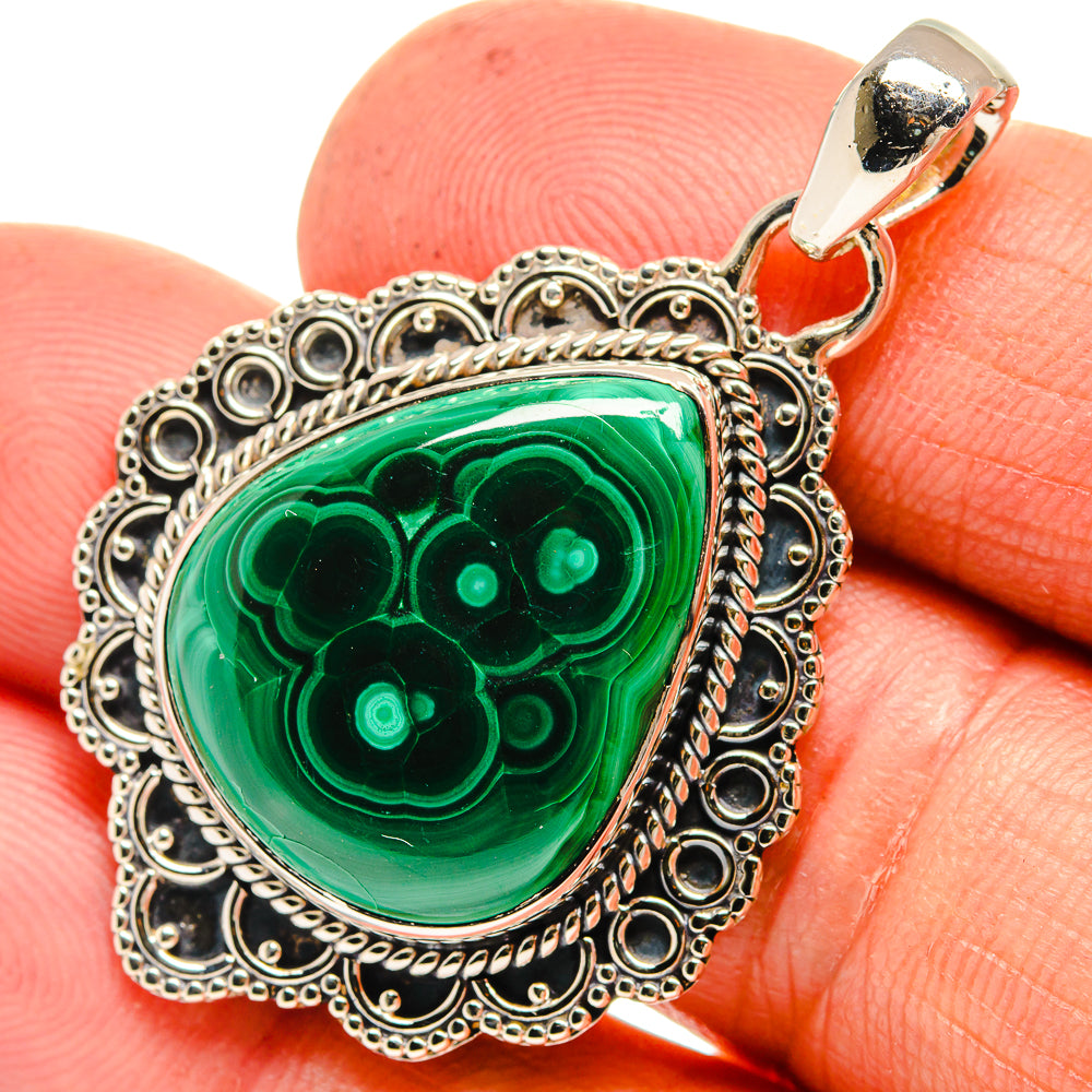 Malachite Pendants handcrafted by Ana Silver Co - PD26006