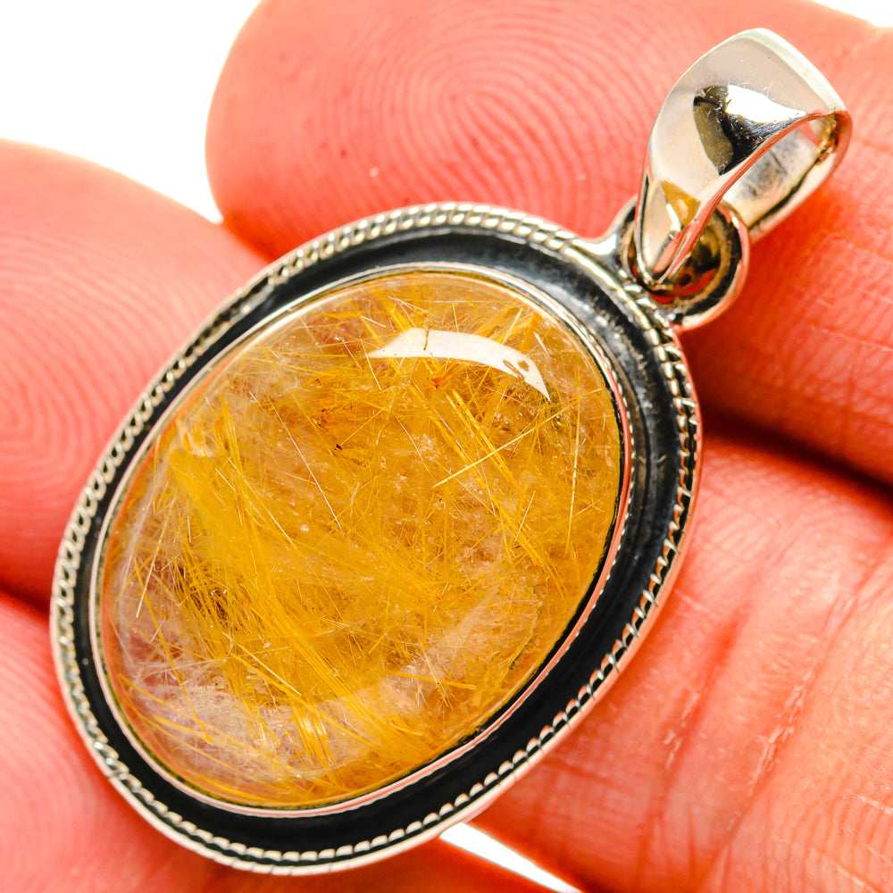 Rutilated Quartz Pendants handcrafted by Ana Silver Co - PD26013