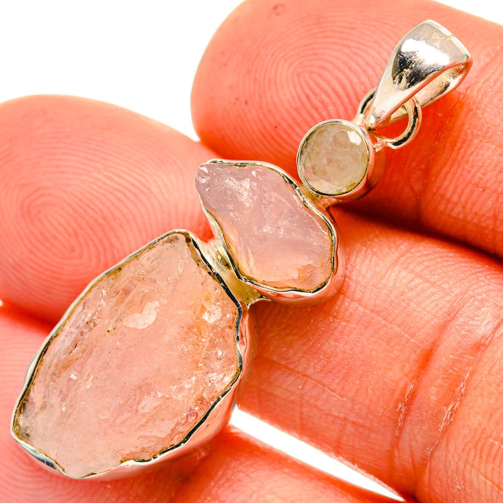 Rose Quartz Pendants handcrafted by Ana Silver Co - PD26209