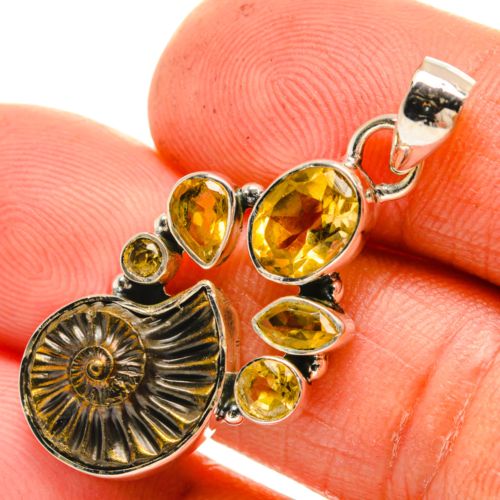 Pyrite Fossil Pendants handcrafted by Ana Silver Co - PD26211