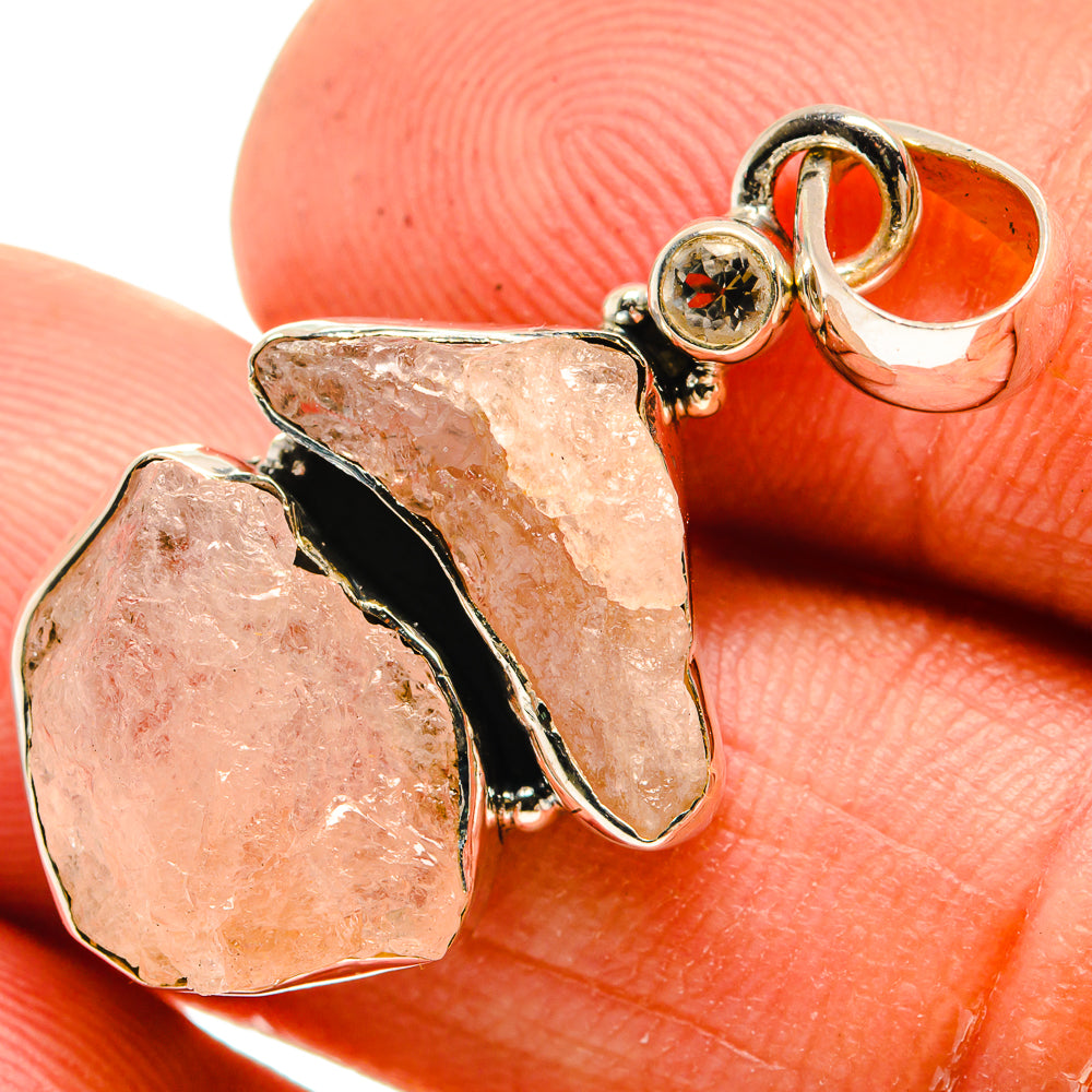 Rose Quartz Pendants handcrafted by Ana Silver Co - PD26217