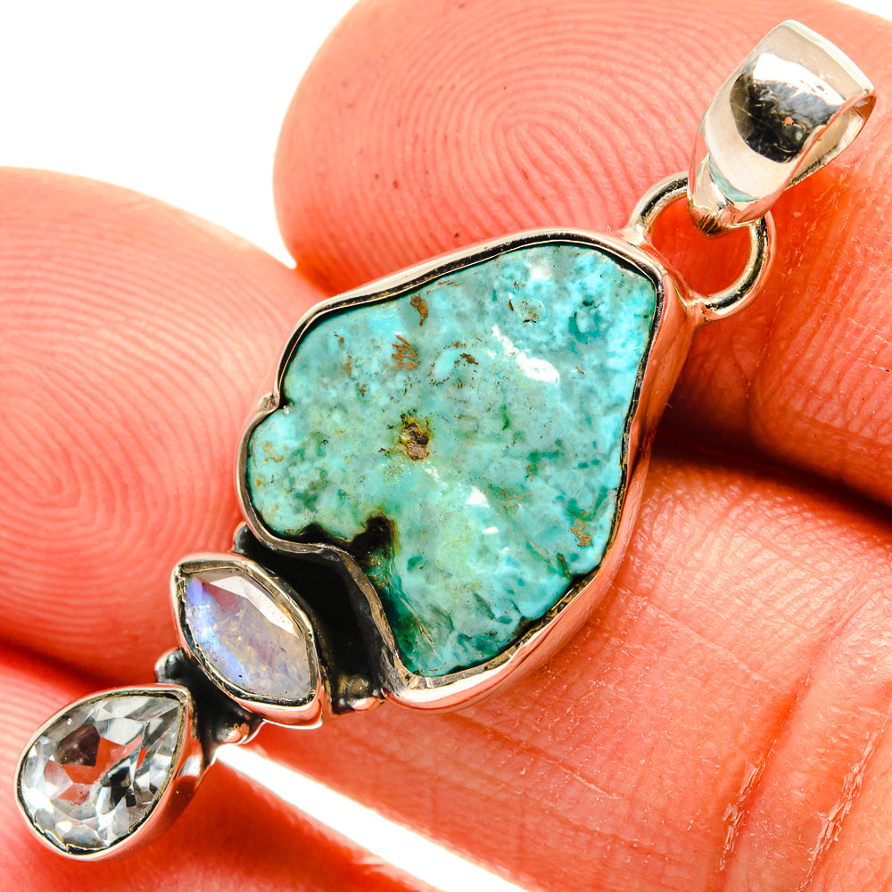 Tibetan Turquoise Pendants handcrafted by Ana Silver Co - PD26222