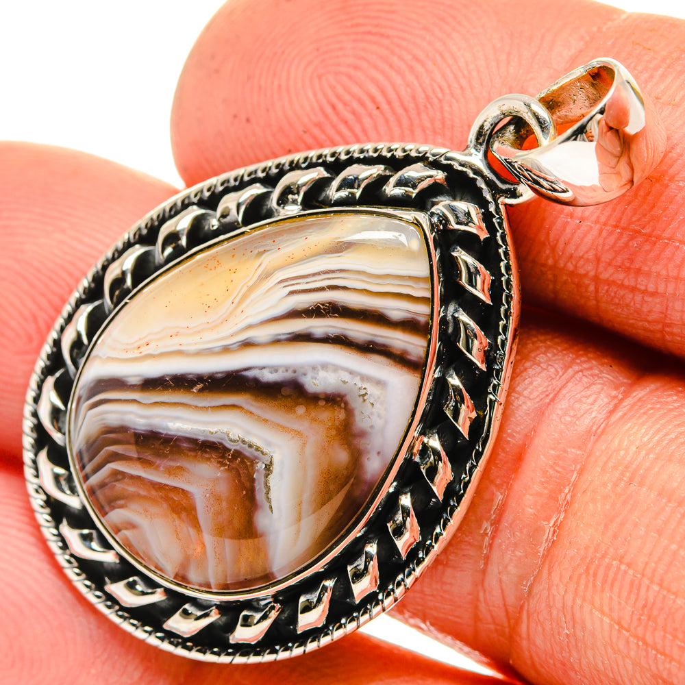 Botswana Agate Pendants handcrafted by Ana Silver Co - PD26231