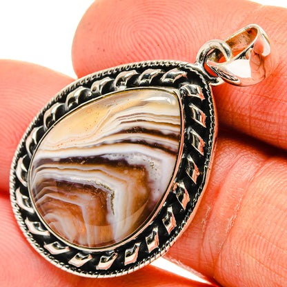 Botswana Agate Pendants handcrafted by Ana Silver Co - PD26231