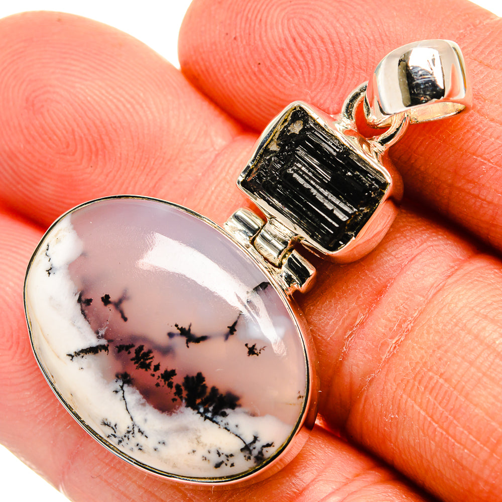 Dendritic Opal Pendants handcrafted by Ana Silver Co - PD26259