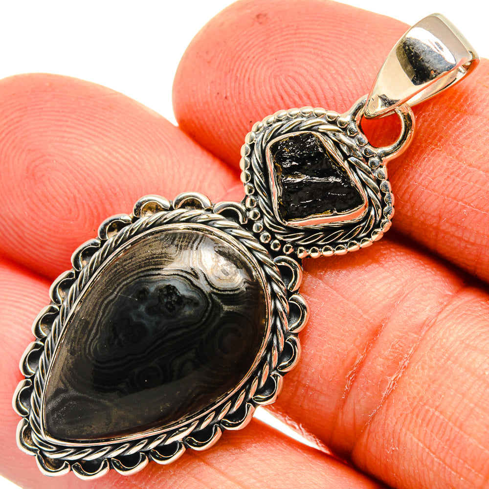 Psilomelane Pendants handcrafted by Ana Silver Co - PD26271