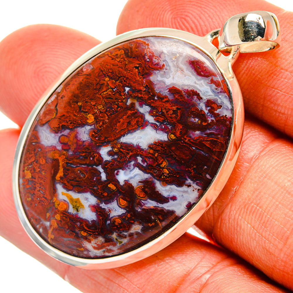 Plume Agate Pendants handcrafted by Ana Silver Co - PD26313