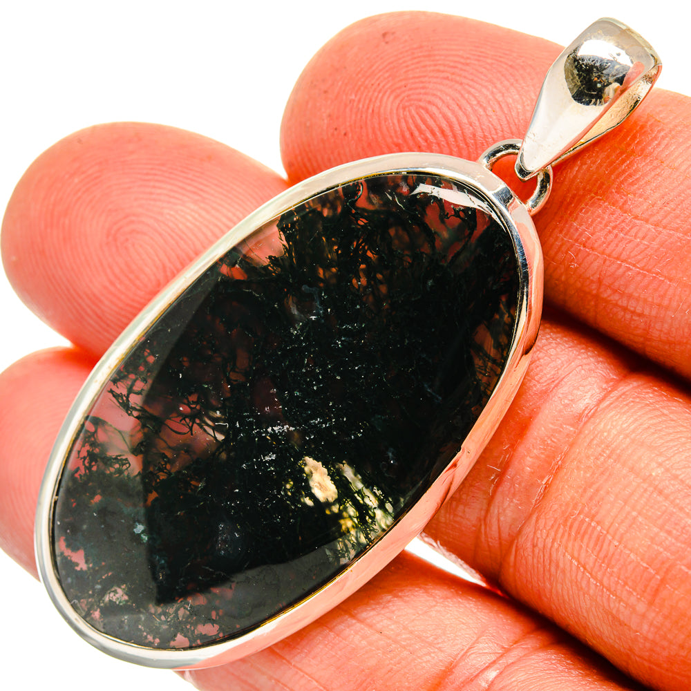 Green Moss Agate Pendants handcrafted by Ana Silver Co - PD26316