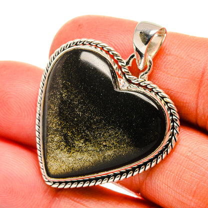 Gold Sheen Obsidian Pendants handcrafted by Ana Silver Co - PD26331