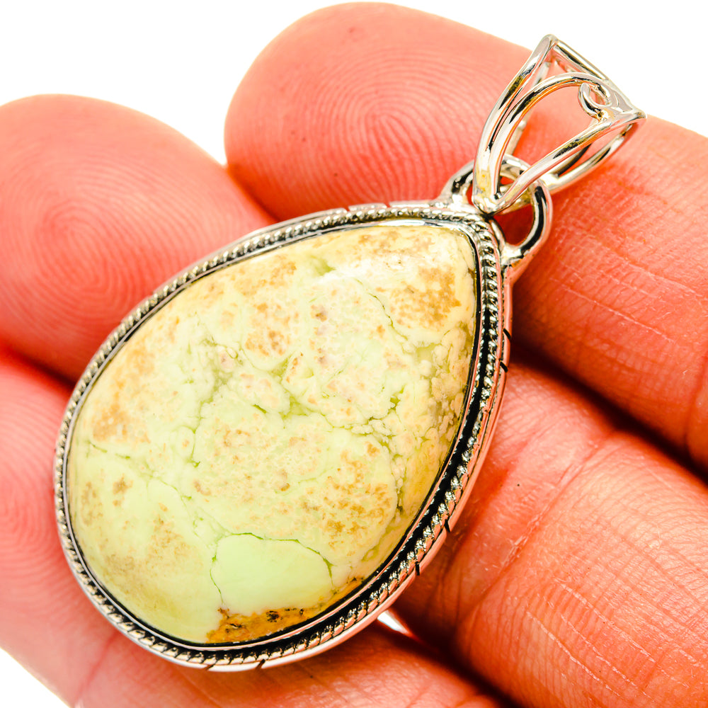Lemon Chrysoprase Pendants handcrafted by Ana Silver Co - PD26338