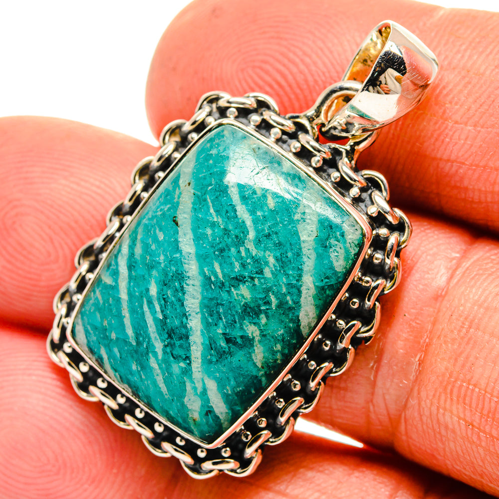 Amazonite Pendants handcrafted by Ana Silver Co - PD26355