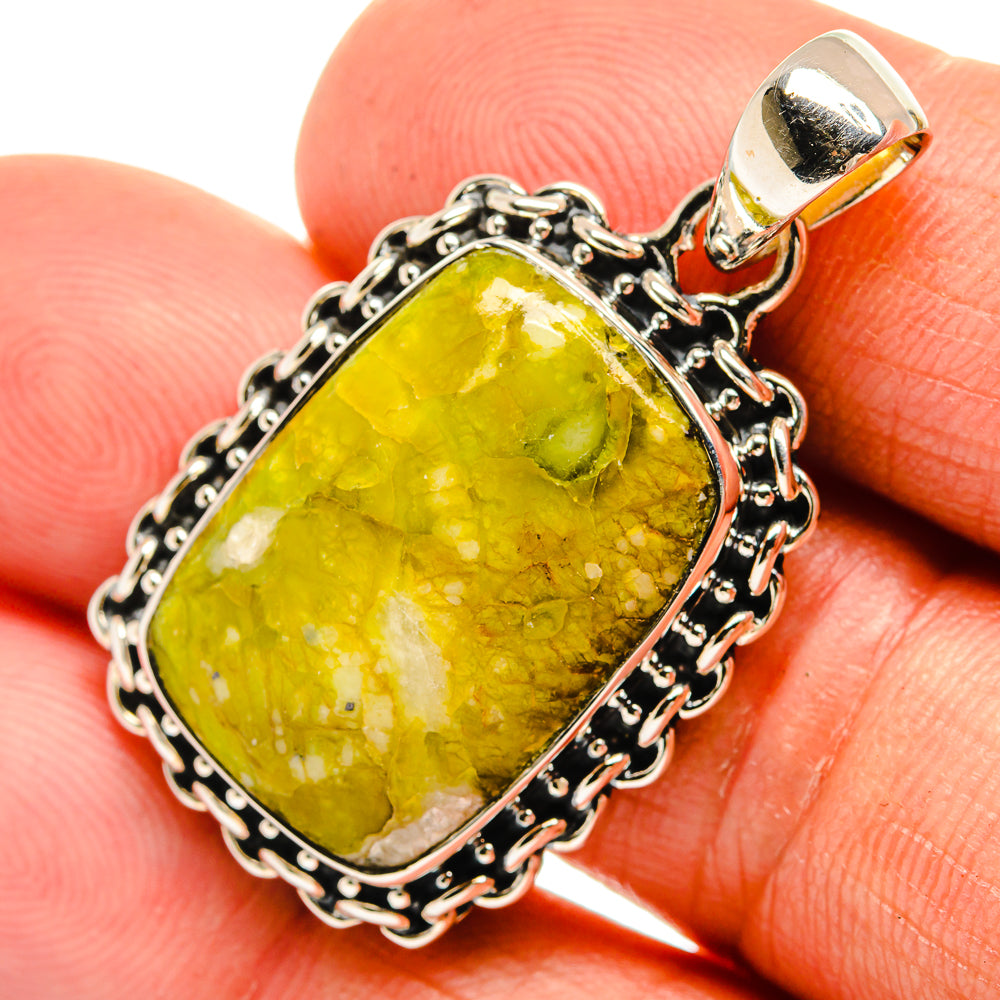 African Green Opal Pendants handcrafted by Ana Silver Co - PD26380