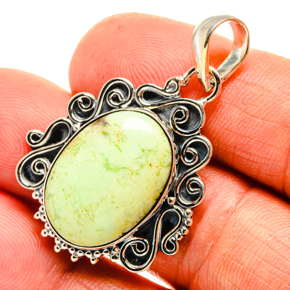 Lemon Chrysoprase Pendants handcrafted by Ana Silver Co - PD26385