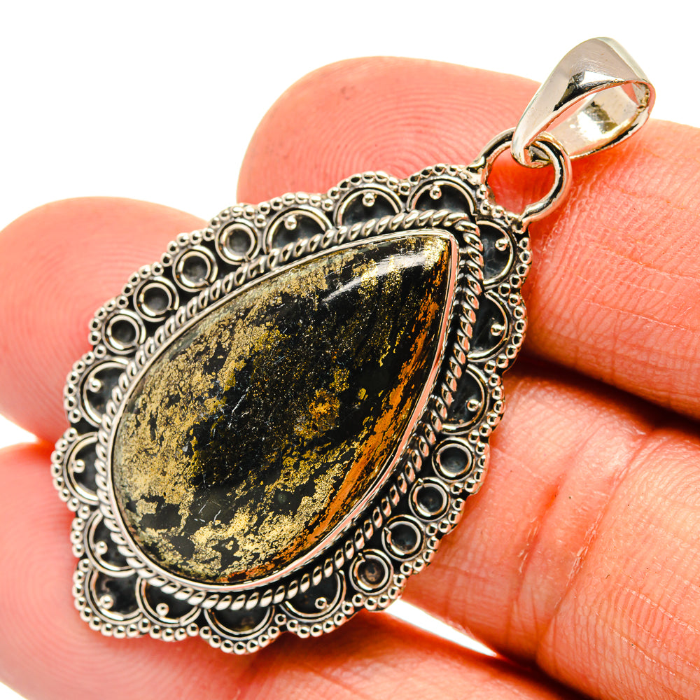 Pyrite Agate Pendants handcrafted by Ana Silver Co - PD26391