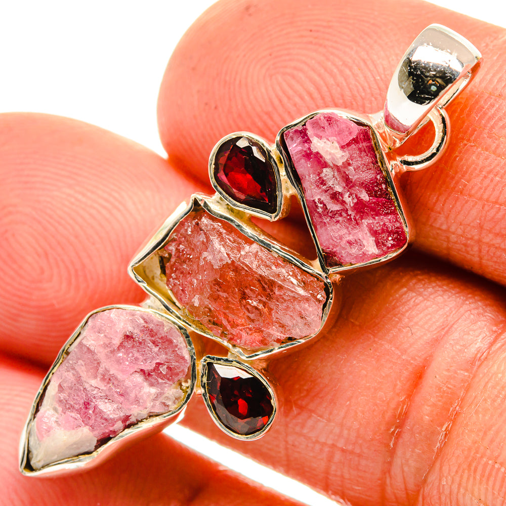 Pink Tourmaline Pendants handcrafted by Ana Silver Co - PD26416
