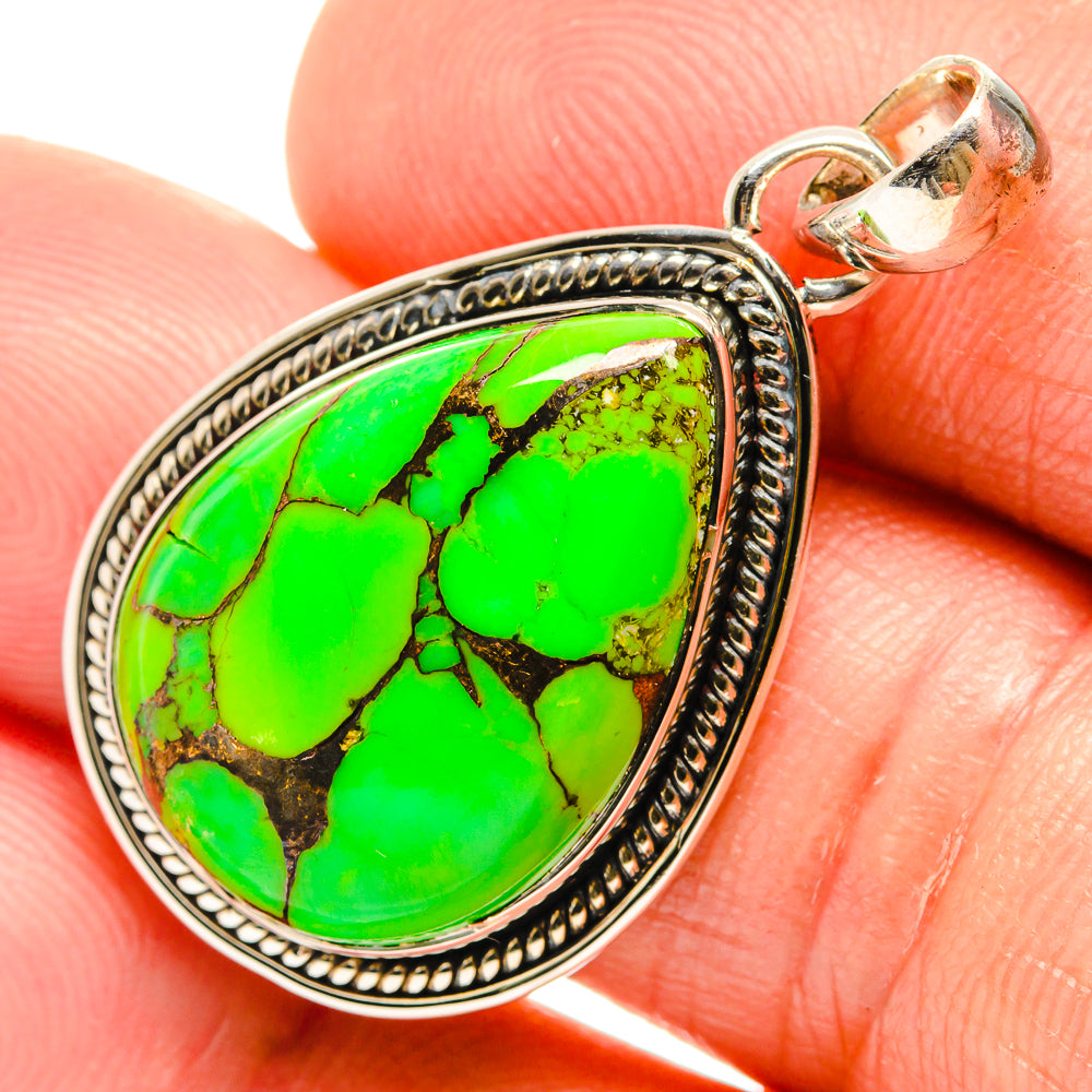 Green Copper Composite Turquoise Pendants handcrafted by Ana Silver Co - PD26501