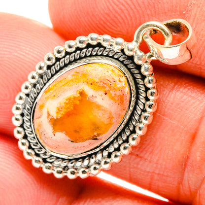 Mexican Fire Opal Pendants handcrafted by Ana Silver Co - PD26534
