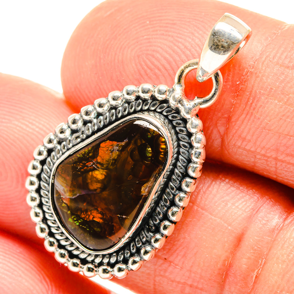 Mexican Fire Agate Pendants handcrafted by Ana Silver Co - PD26536