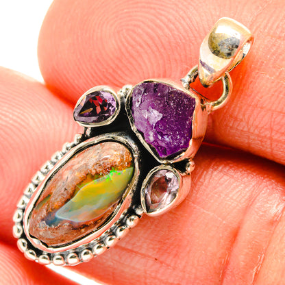 Mexican Fire Opal Pendants handcrafted by Ana Silver Co - PD26538