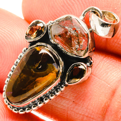 Mexican Fire Agate Pendants handcrafted by Ana Silver Co - PD26540
