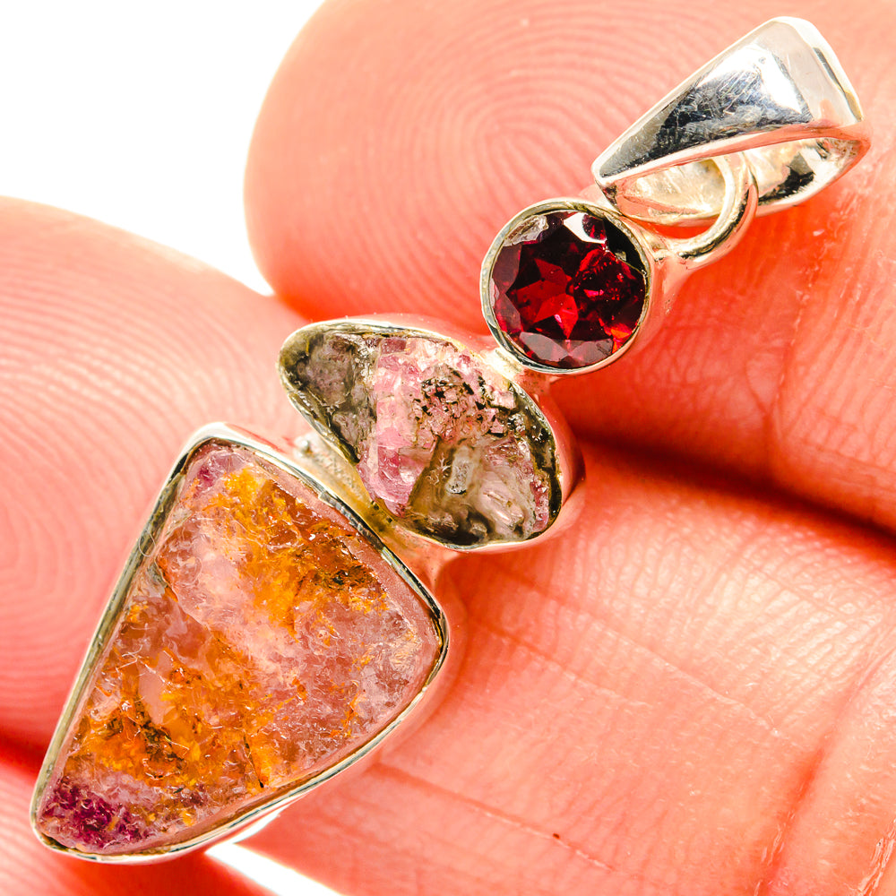 Pink Tourmaline Pendants handcrafted by Ana Silver Co - PD26545