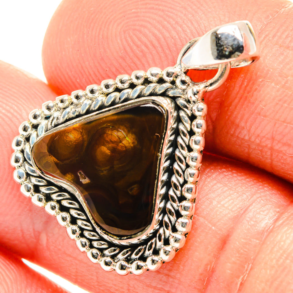 Mexican Fire Agate Pendants handcrafted by Ana Silver Co - PD26553