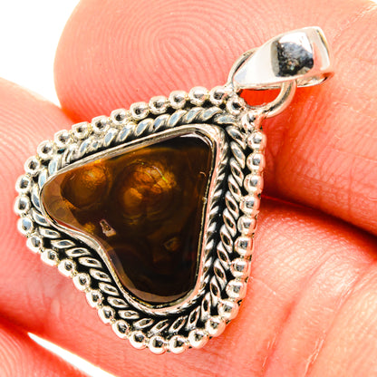 Mexican Fire Agate Pendants handcrafted by Ana Silver Co - PD26553