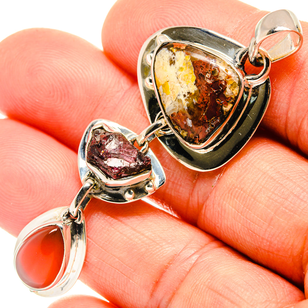Plume Agate Pendants handcrafted by Ana Silver Co - PD26597