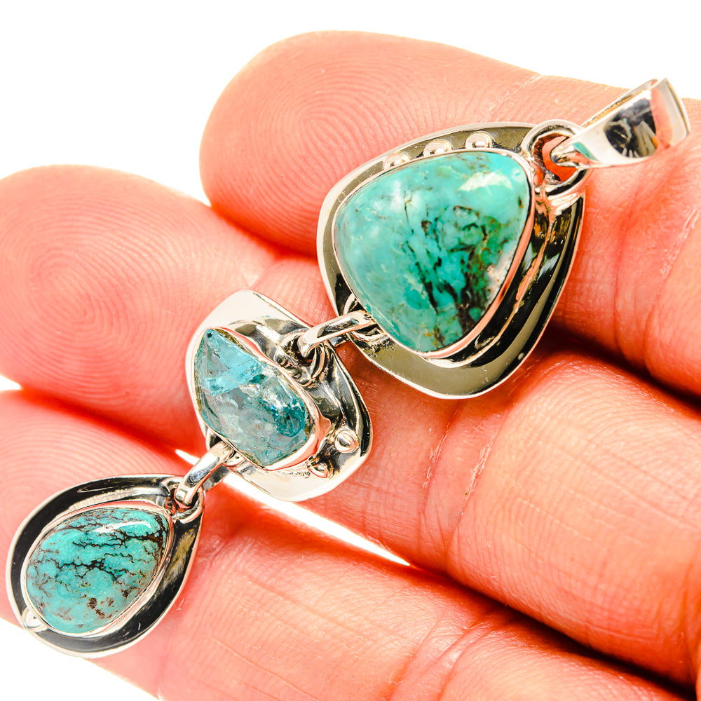 Tibetan Turquoise Pendants handcrafted by Ana Silver Co - PD26601