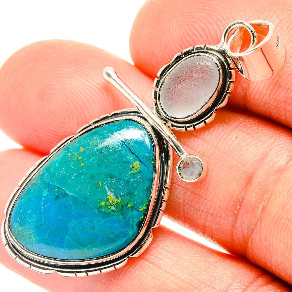 Chrysocolla Pendants handcrafted by Ana Silver Co - PD26605