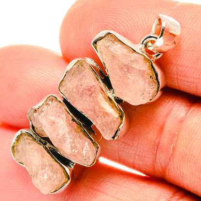 Rose Quartz Pendants handcrafted by Ana Silver Co - PD26608
