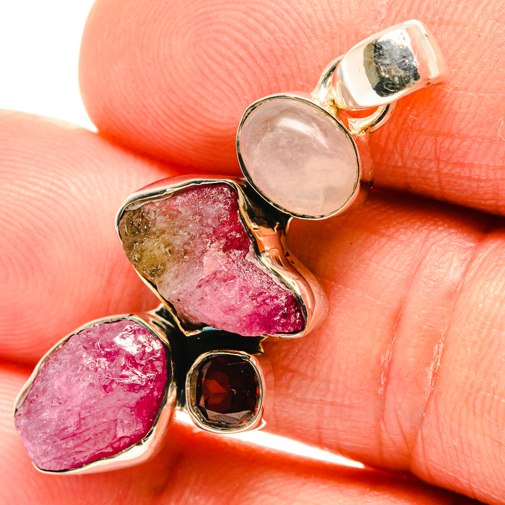 Pink Tourmaline Pendants handcrafted by Ana Silver Co - PD26611