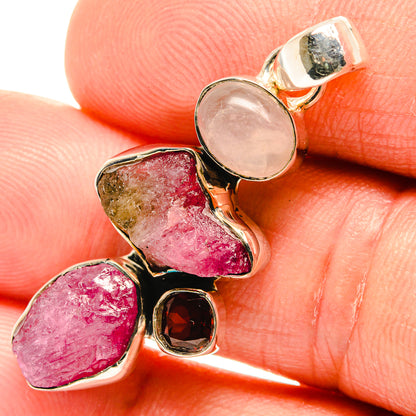 Pink Tourmaline Pendants handcrafted by Ana Silver Co - PD26611