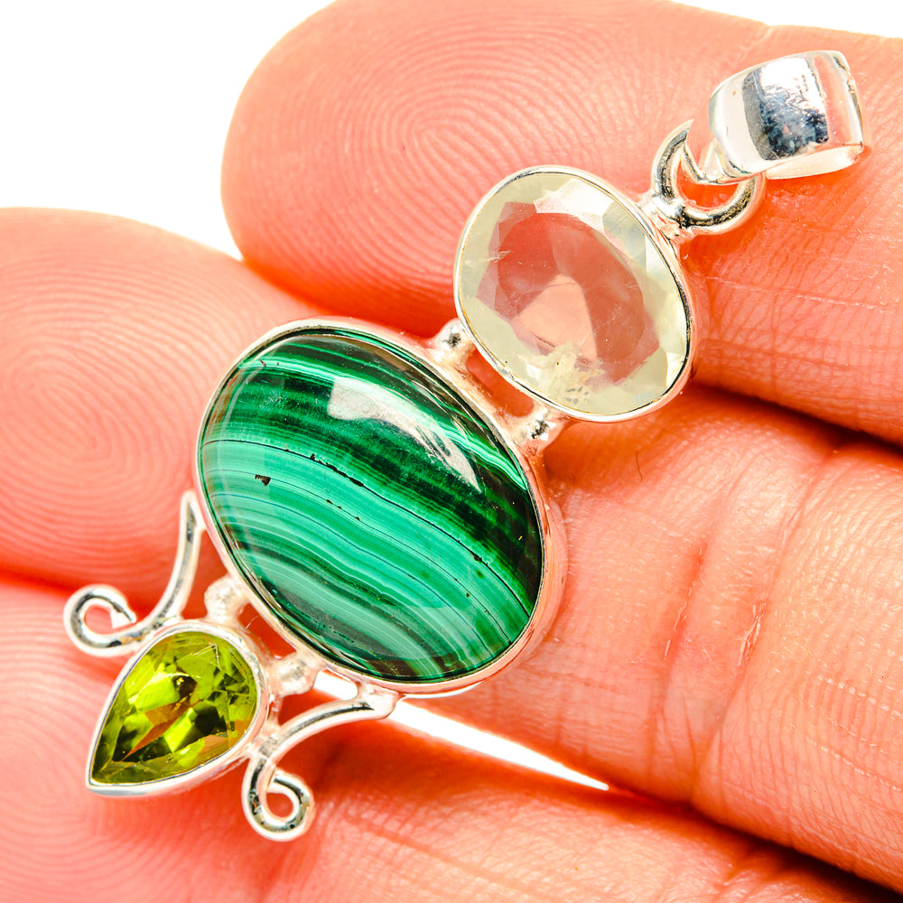Malachite Pendants handcrafted by Ana Silver Co - PD26676