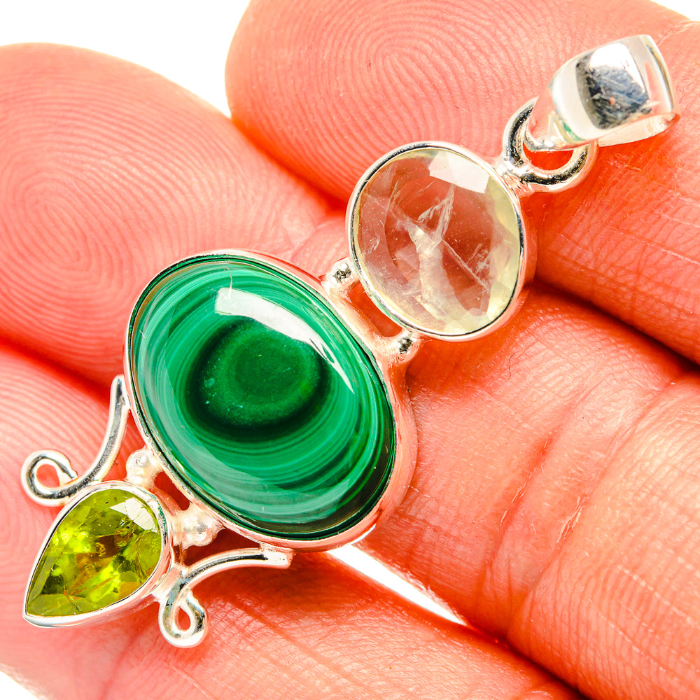 Malachite Pendants handcrafted by Ana Silver Co - PD26677