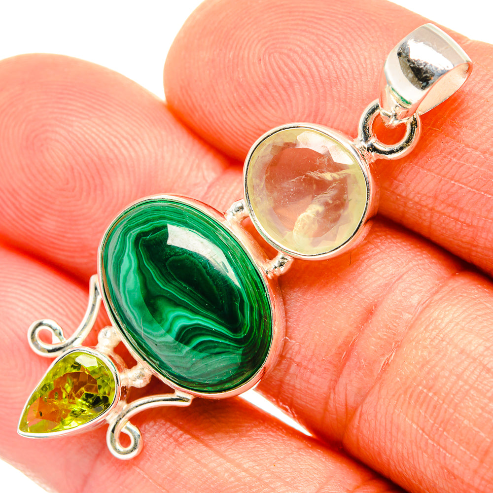 Malachite Pendants handcrafted by Ana Silver Co - PD26678
