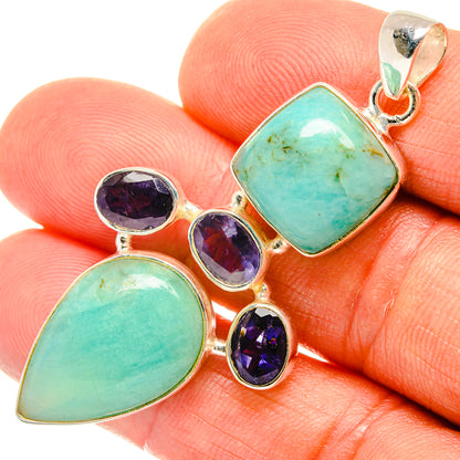 Peruvian Amazonite Pendants handcrafted by Ana Silver Co - PD26680