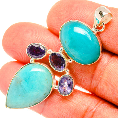 Peruvian Amazonite Pendants handcrafted by Ana Silver Co - PD26681