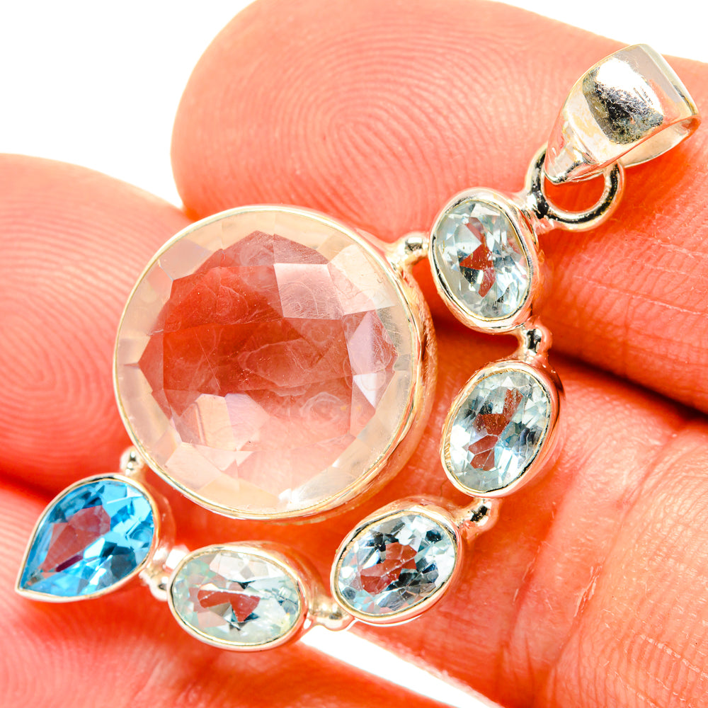 White Quartz Pendants handcrafted by Ana Silver Co - PD26684