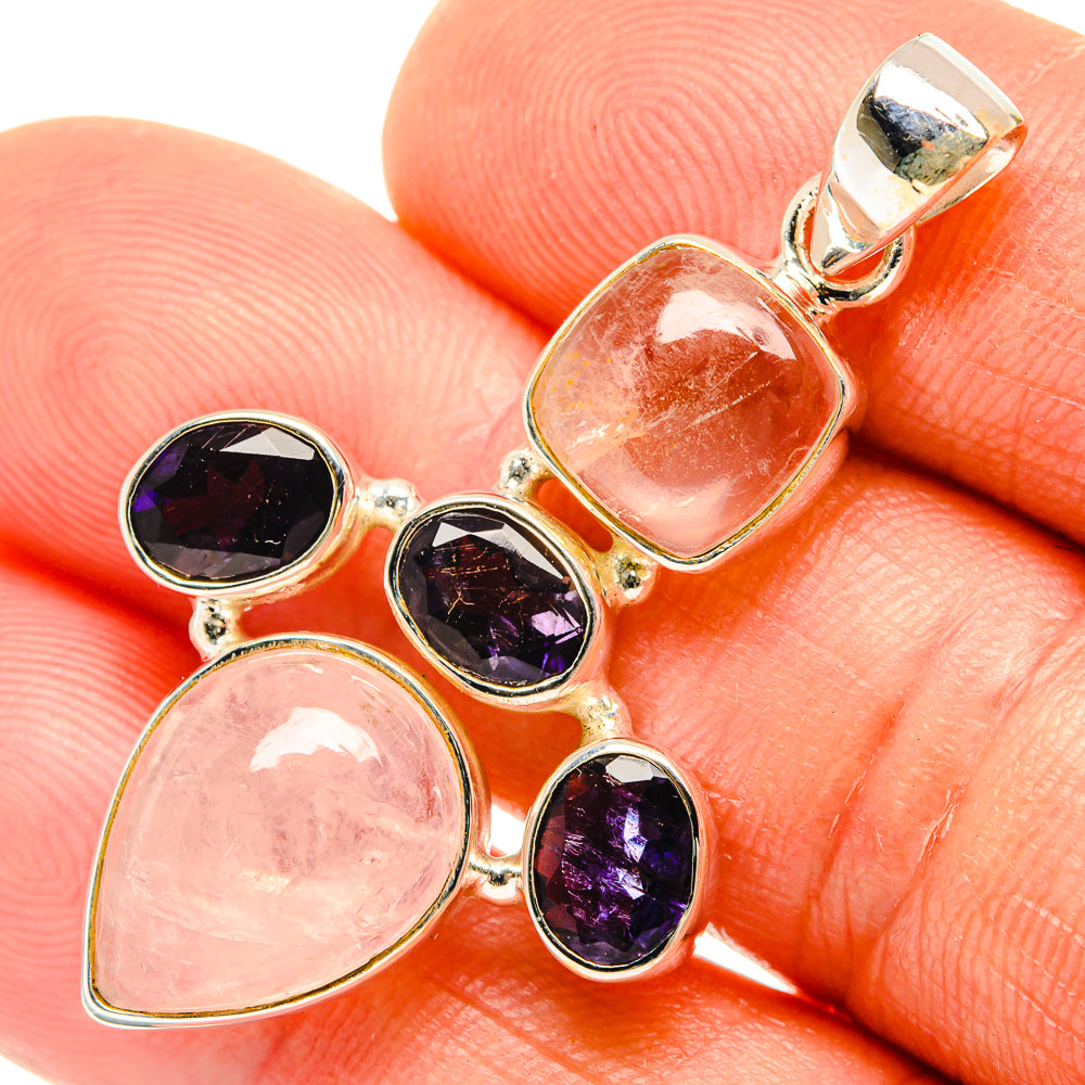 Rose Quartz Pendants handcrafted by Ana Silver Co - PD26690