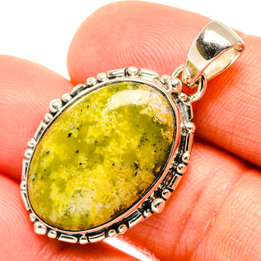 African Green Opal Pendants handcrafted by Ana Silver Co - PD26737