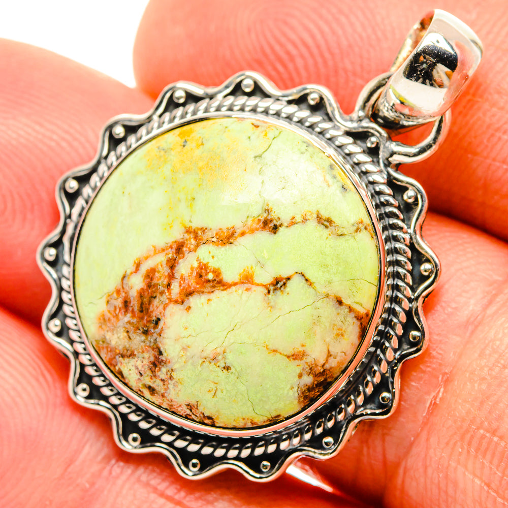 Lemon Chrysoprase Pendants handcrafted by Ana Silver Co - PD26738