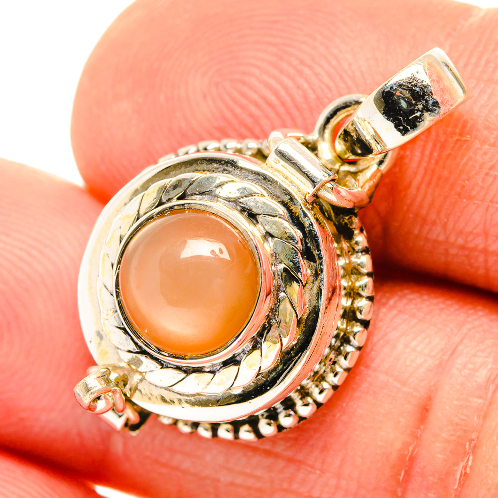 Peach Moonstone Pendants handcrafted by Ana Silver Co - PD26771