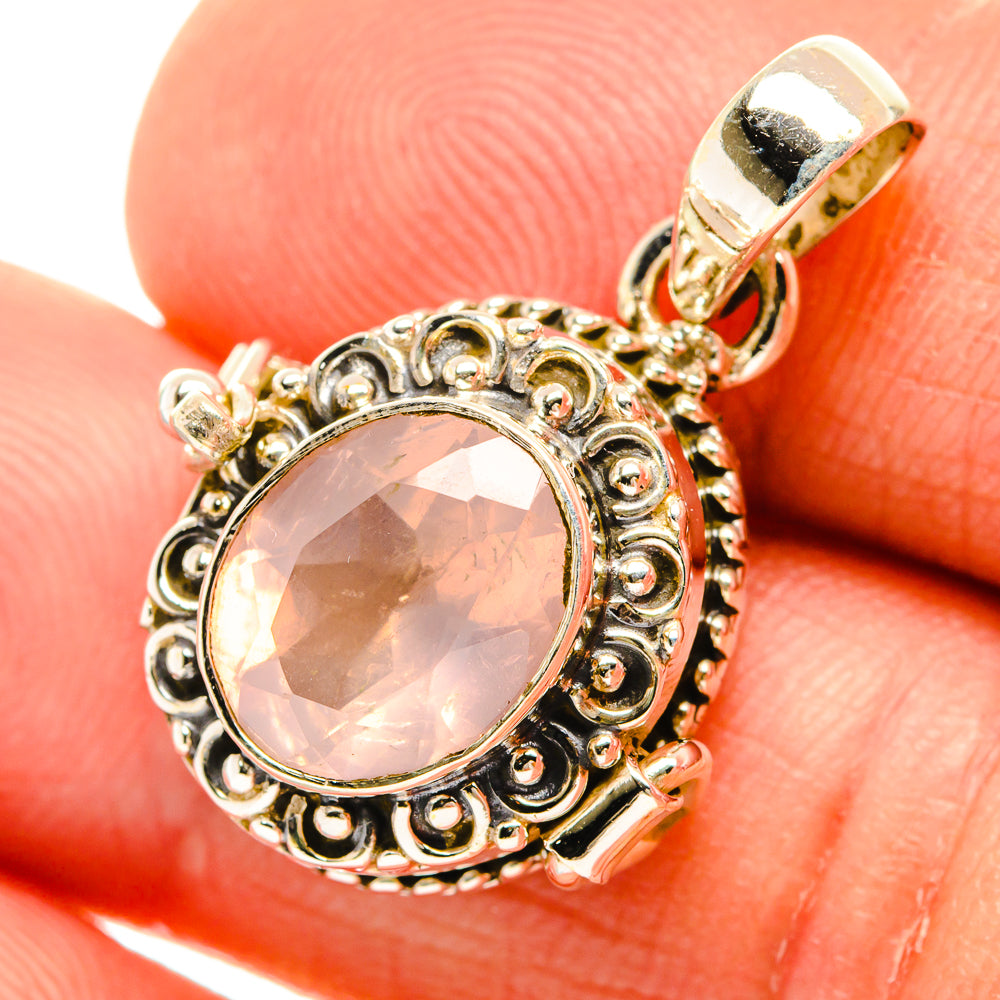Rose Quartz Pendants handcrafted by Ana Silver Co - PD26784