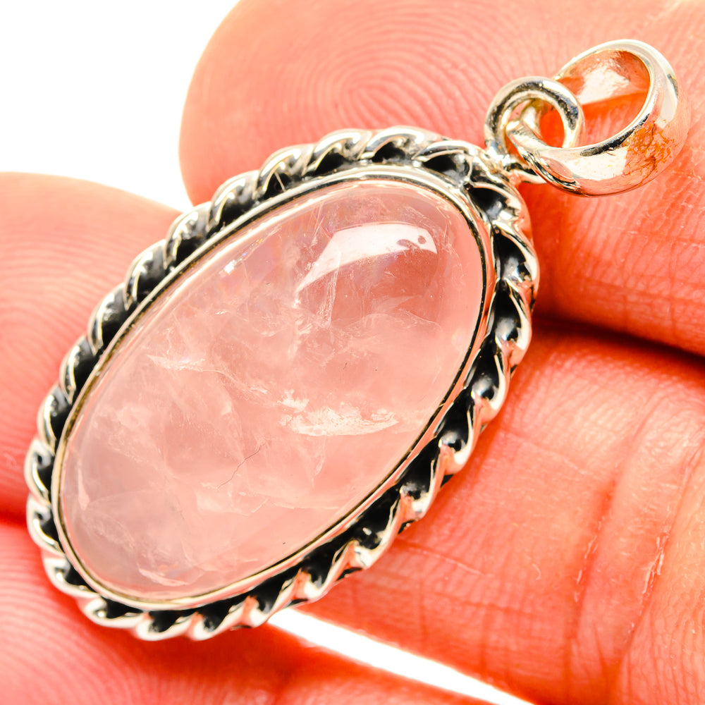 Rose Quartz Pendants handcrafted by Ana Silver Co - PD26790