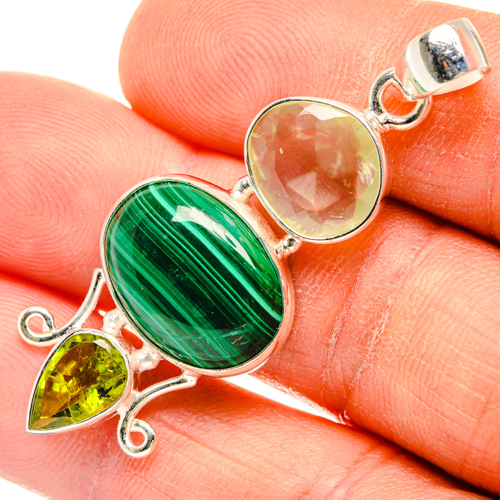Malachite Pendants handcrafted by Ana Silver Co - PD26882